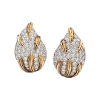 BICOLOR GOLD AND DIAMOND EARRINGS
