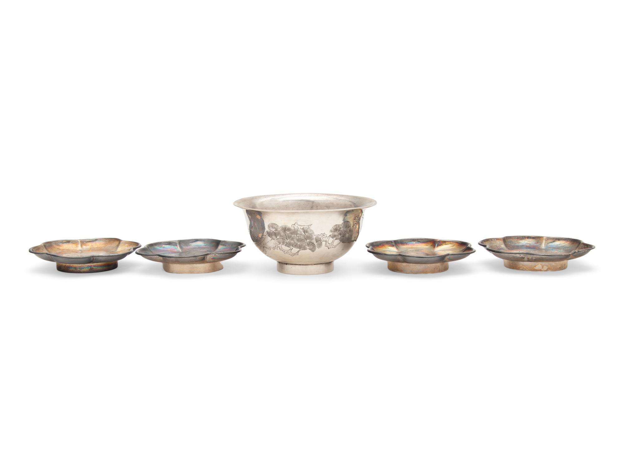 Five Chinese Export Silver Wares