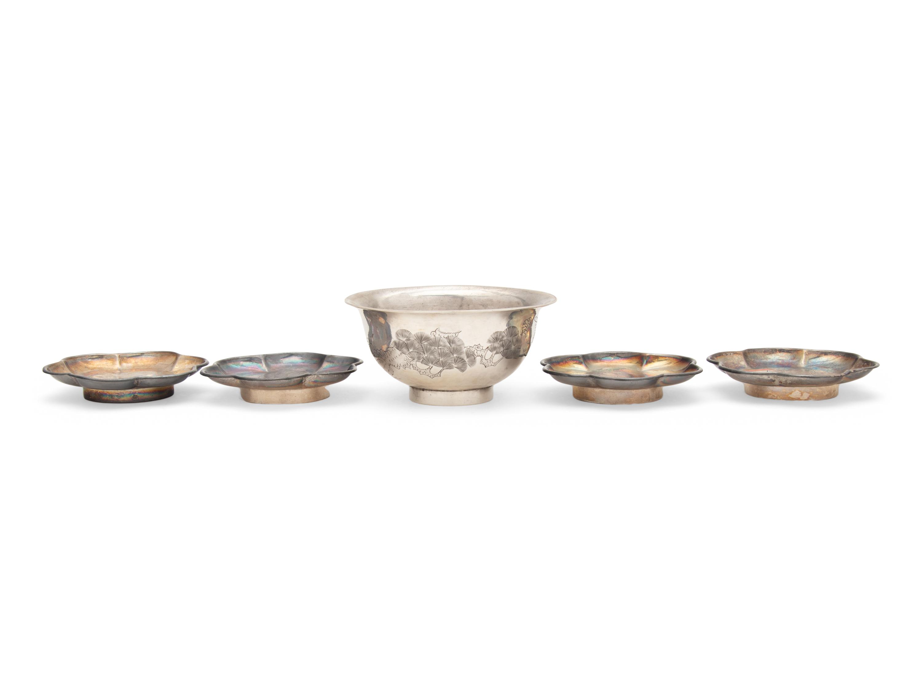 Five Chinese Export Silver Wares