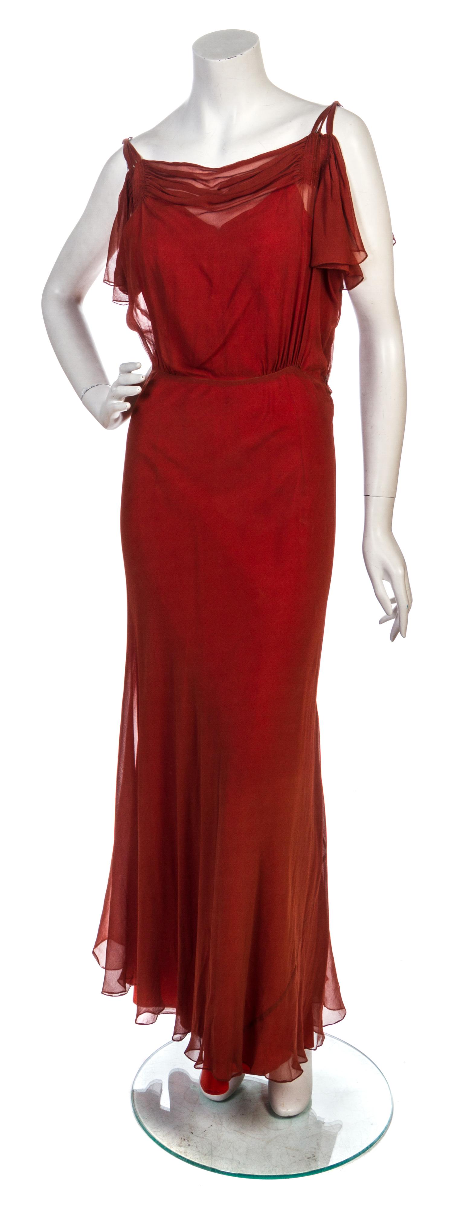 A Sienna Bias Cut Chiffon Dinner Dress,