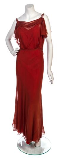 A Sienna Bias Cut Chiffon Dinner Dress,