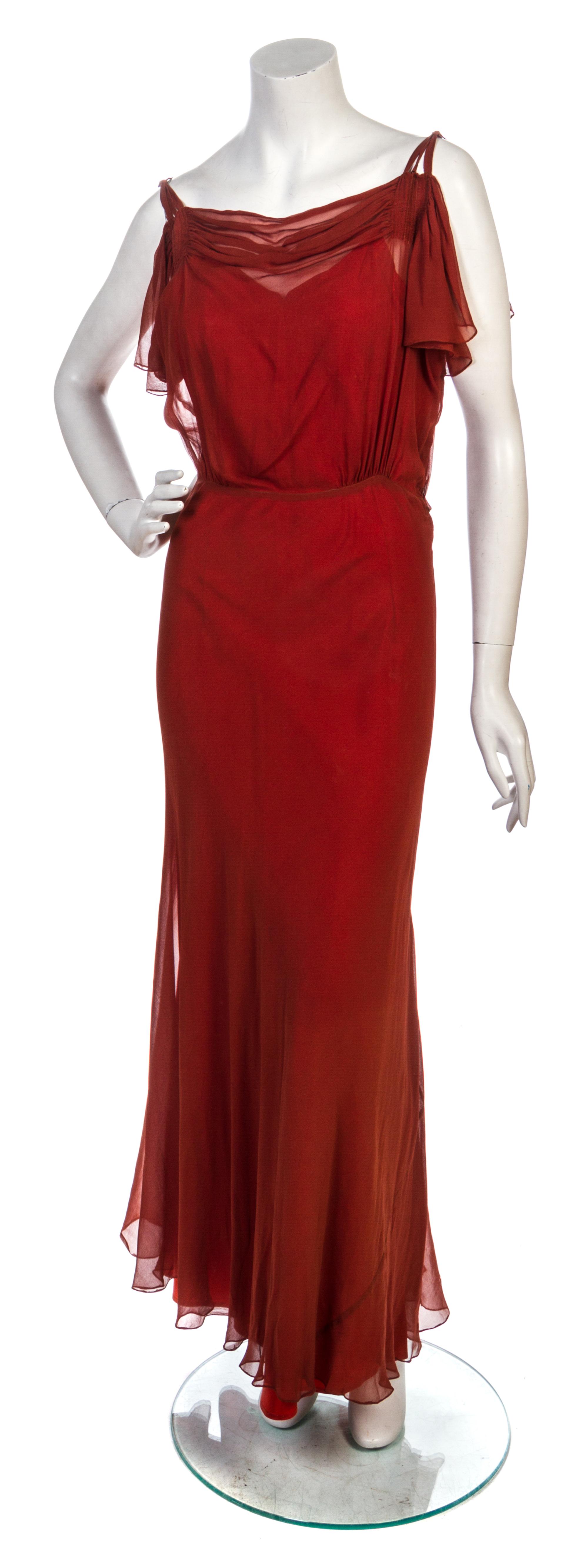 A Sienna Bias Cut Chiffon Dinner Dress,