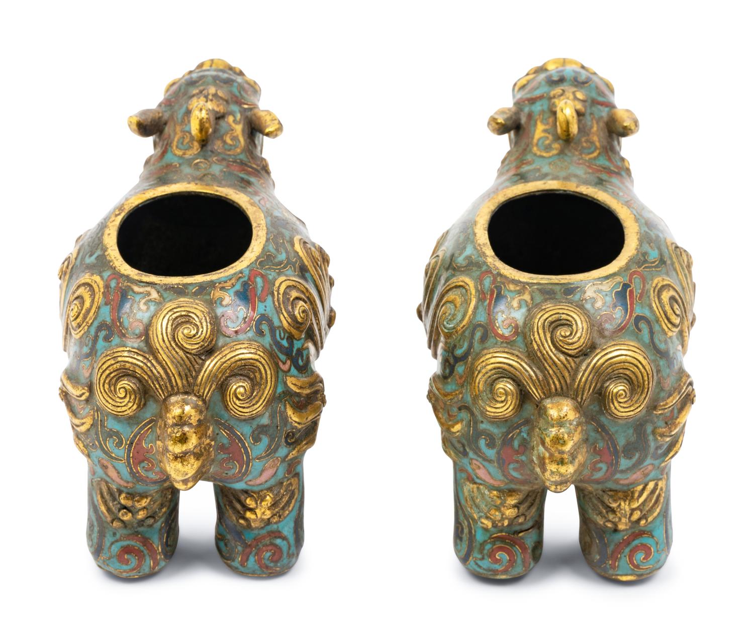 Two Chinese Cloisonné Enameled Censers