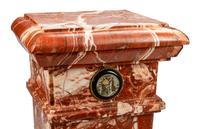 A Pair of Micromosaic Mounted Marble Pedestals