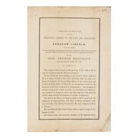 [LINCOLN FUNERAL]. A group of 5 works and pamphlets on Lincoln commemorations and eulogies, comprising: