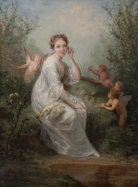 Young Woman Surrounded by Putti , 1889
