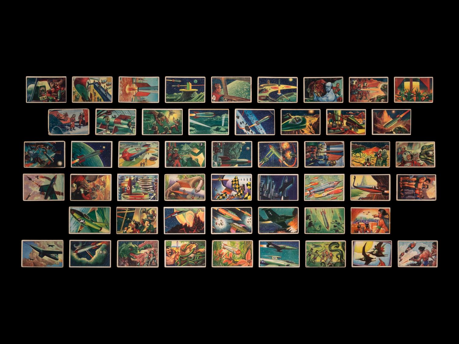 A Near Set 1951 Bowman Jets Rockets Spacemen Trading Cards