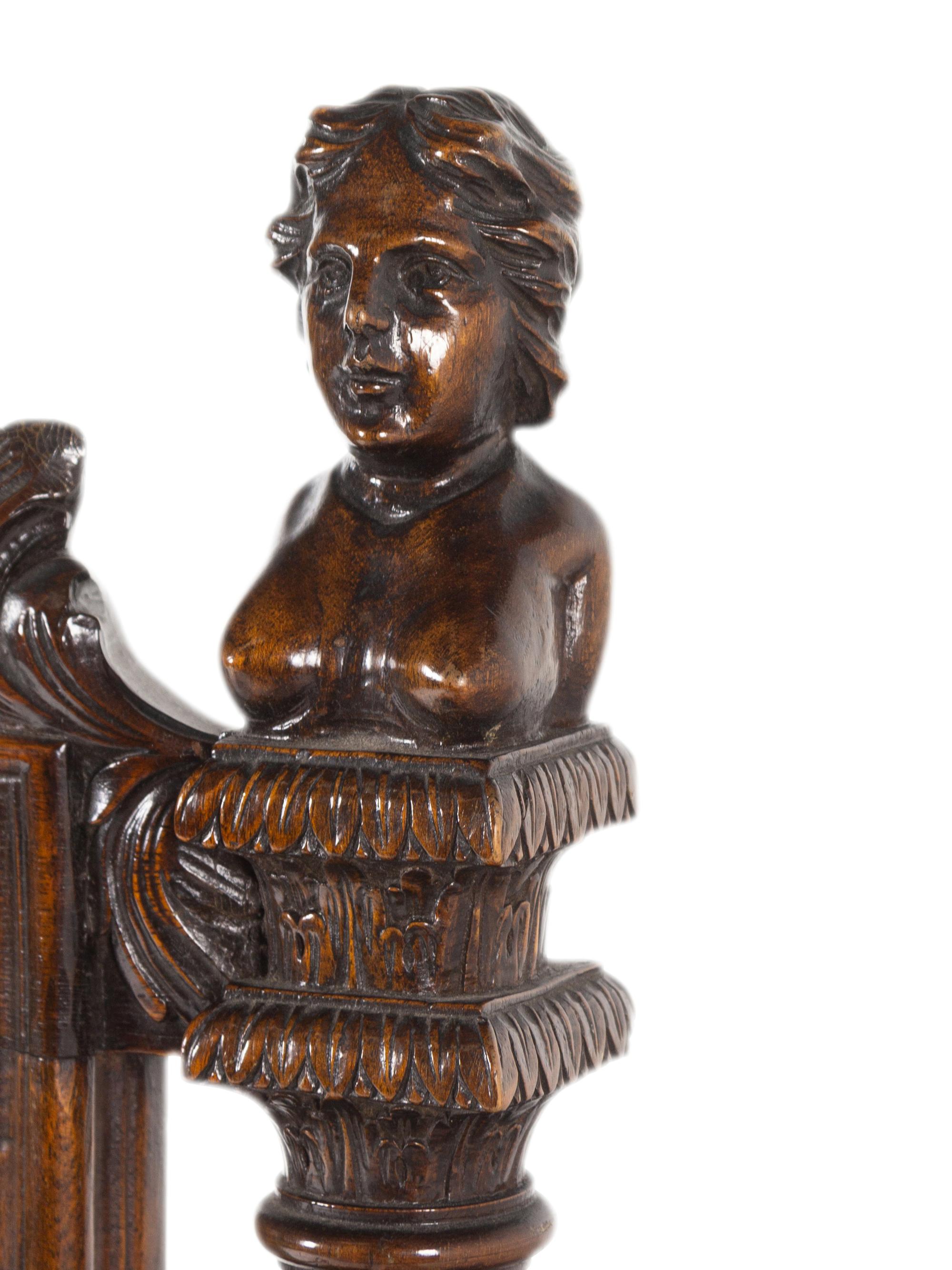A William and Mary Style Carved Walnut Armchair