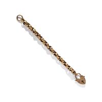VICTORIAN, CHAIN BRACELET WITH HEART LOCK CHARM