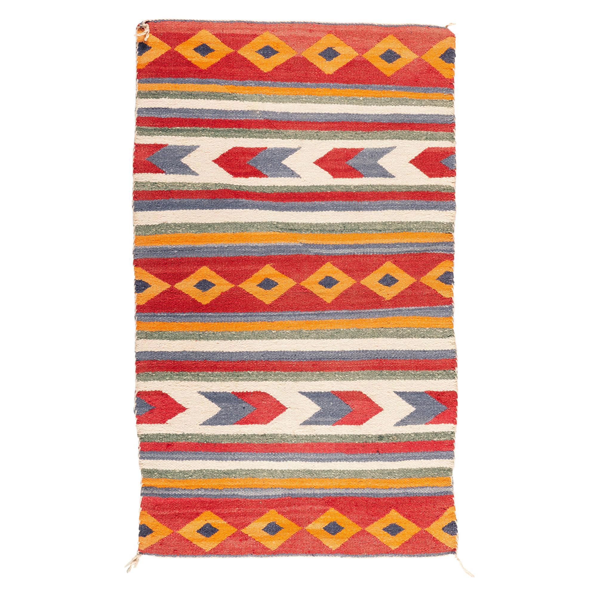 Navajo Diagonal Twill Double Saddle Blanket / Rug