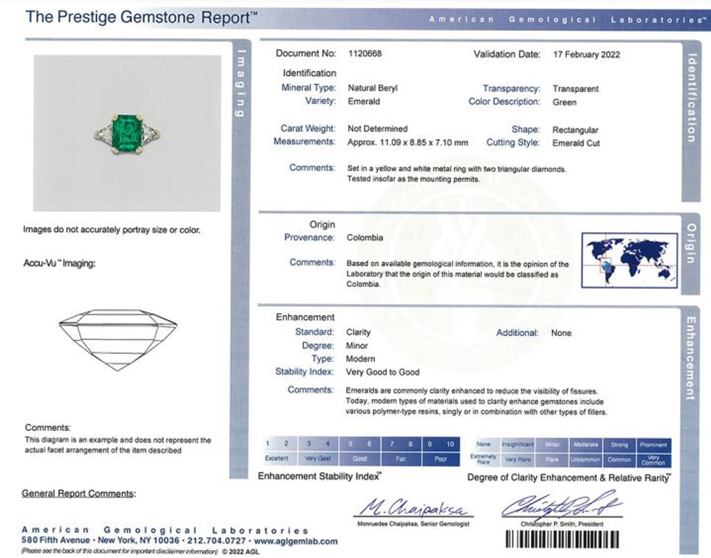 H. STERN, COLOMBIAN EMERALD AND DIAMOND RING