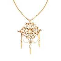 YELLOW GOLD, DIAMOND AND ENAMEL PENDANT/BROOCH