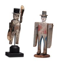 Two Folk Art Painted Wood Whirligigs