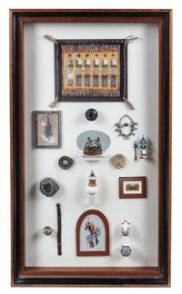 A Group of Native American Themed Articles Case 21 x 12 inches. — Various Makers
