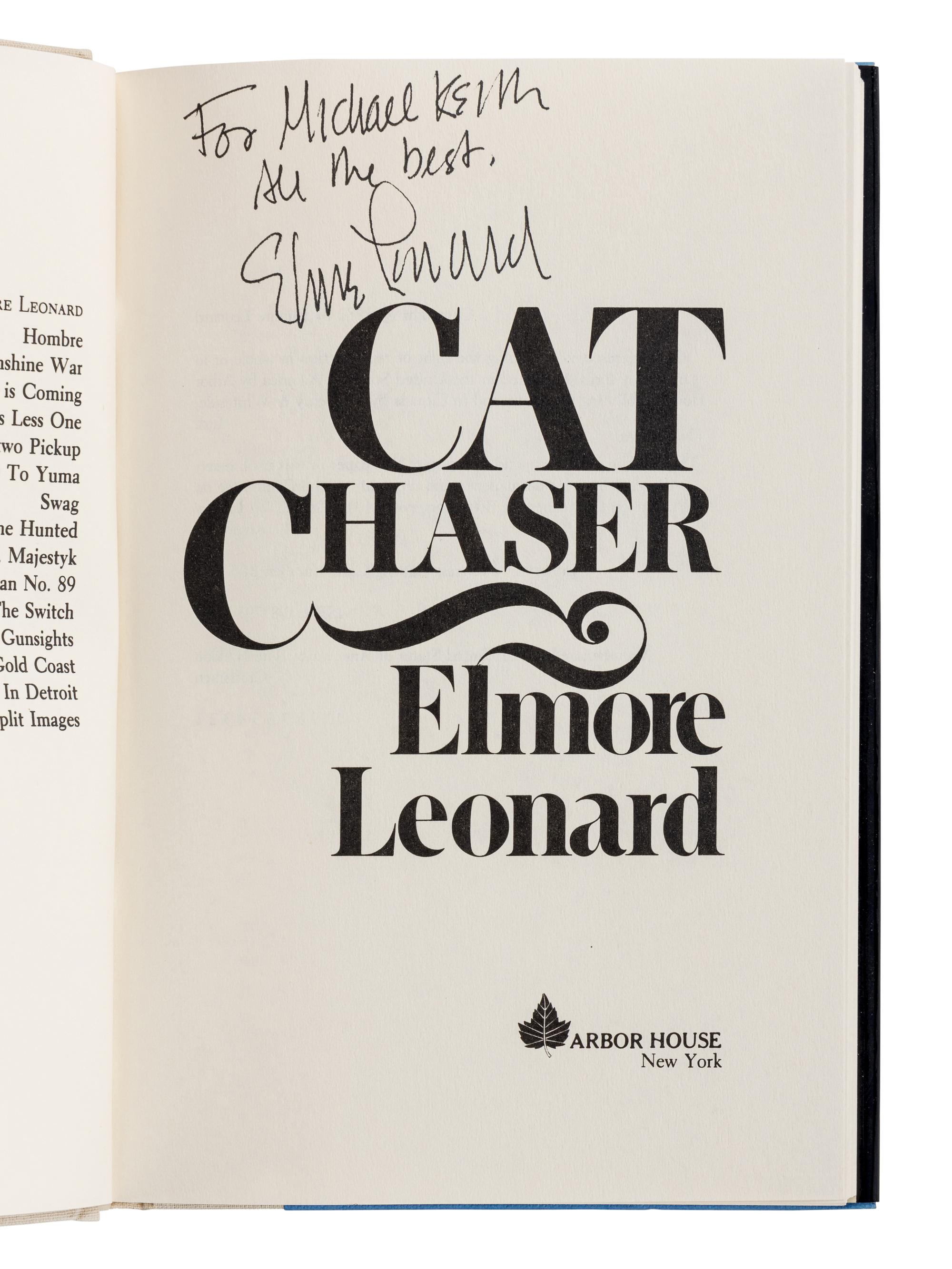 LEONARD, Elmore (1925-2013). A group of 11 FIRST EDITIONS of Leonard’s works later adapted into films, ALL SIGNED OR INSCRIBED, comprising: