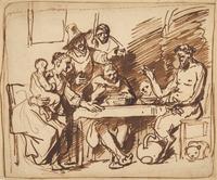Circle of Rembrandt van Rijn (Dutch, 1606-1669) — The Satyr and the Peasants