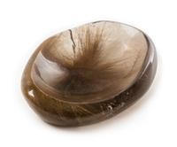 A Golden Rutile and Hematite in Quartz Bowl Width 9 inches.