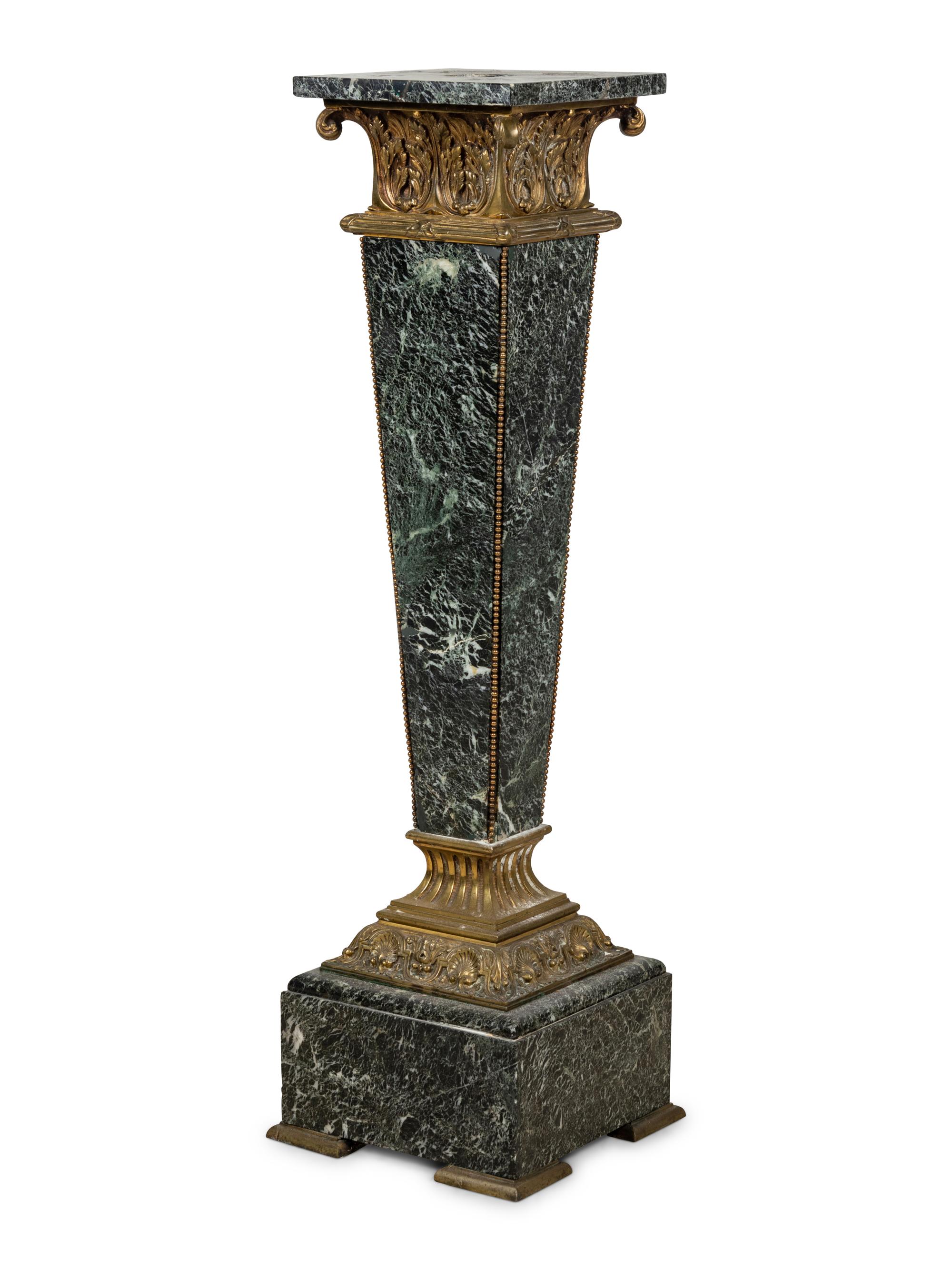 A Gilt Bronze Mounted Marble Pedestal