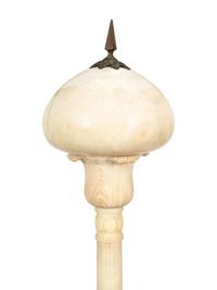 An Italian Carved Alabaster Floor Lamp with Domed Shade