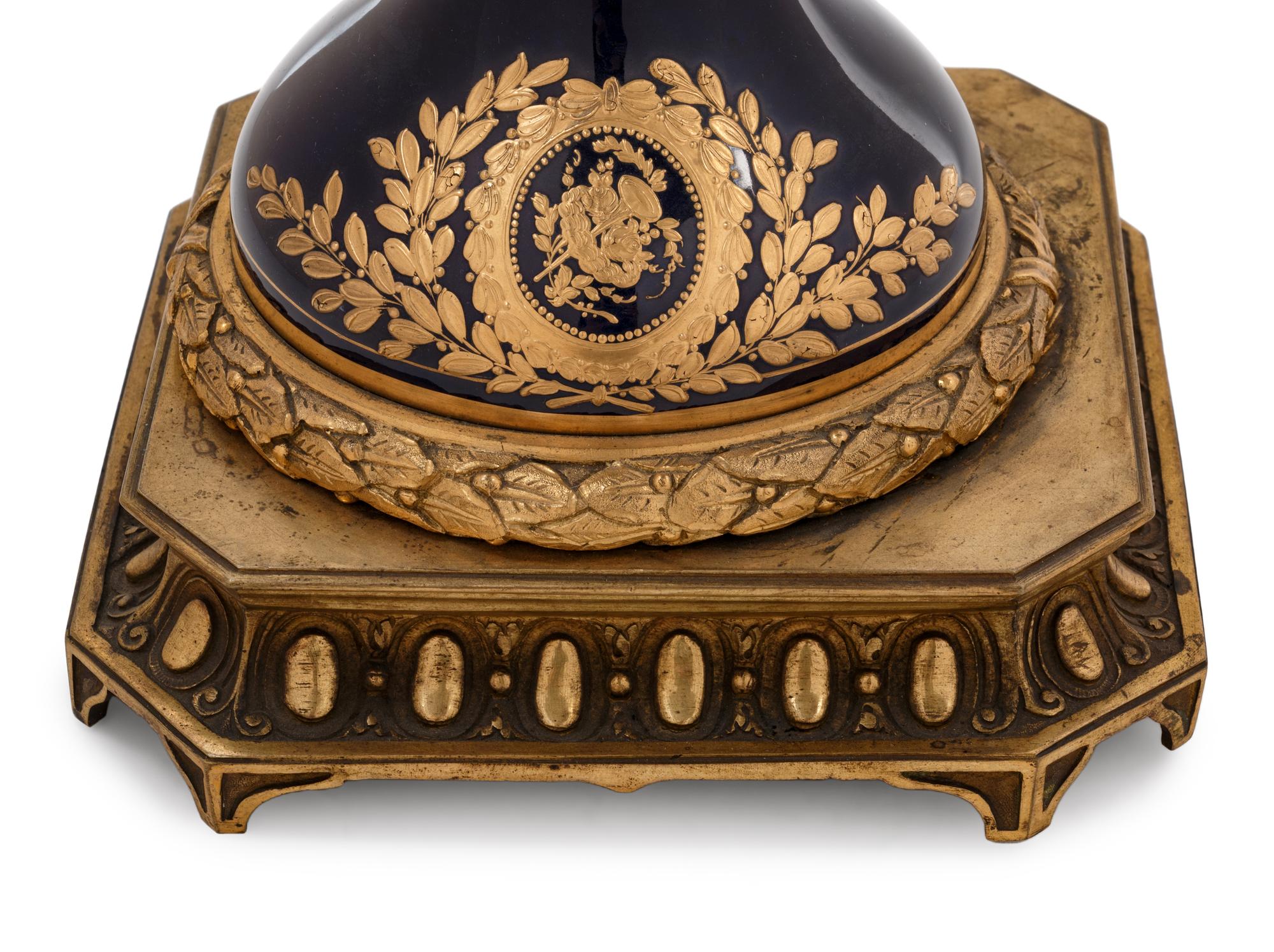 A Sèvres Style Gilt Bronze Mounted Porcelain Vase