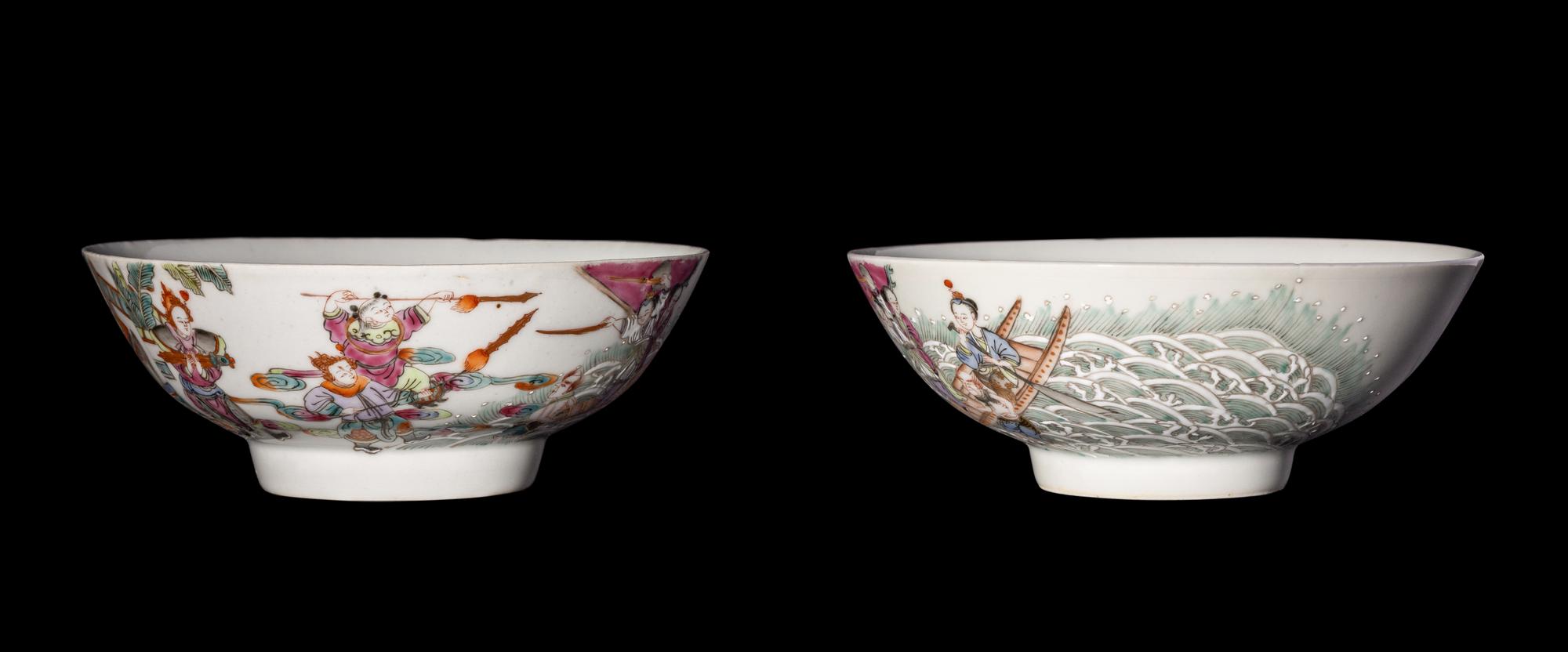 A Pair of Chinese Famille Rose Porcelain Bowls