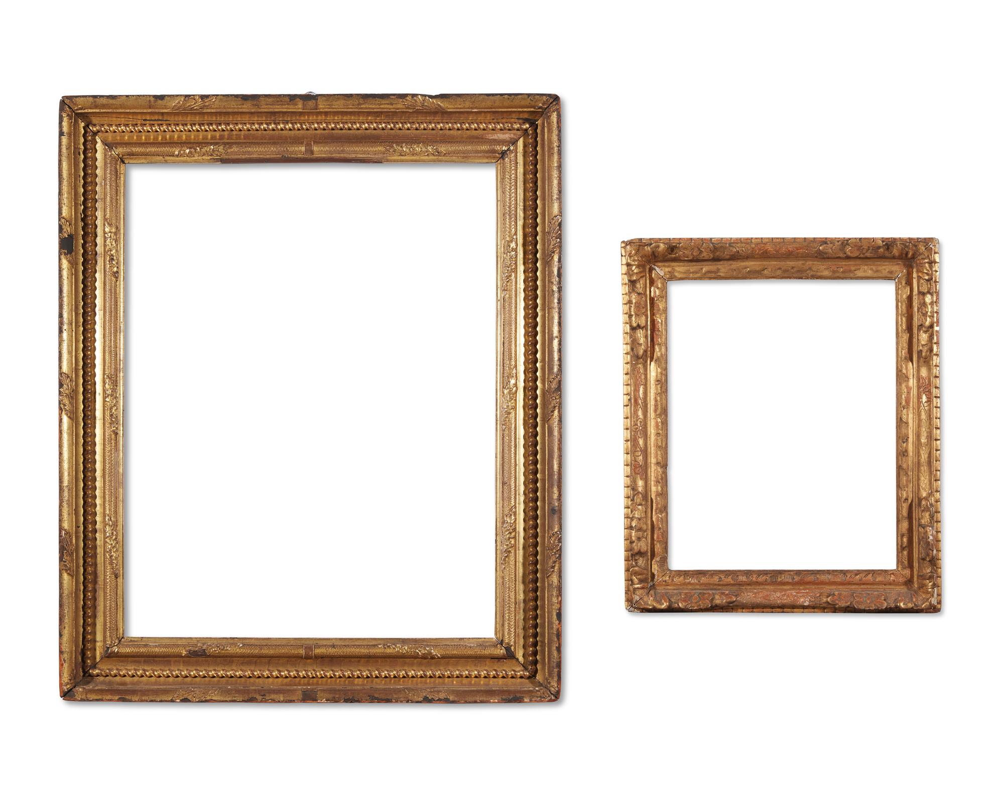 Two French giltwood and gesso frames, 18th and early 19th century