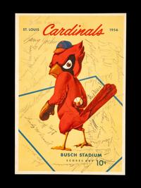 A 1956 Pittsburgh Pirates and St. Louis Cardinals Multi Signed Program Scorecard Featuring Roberto Clemente (Beckett Authentication Services)