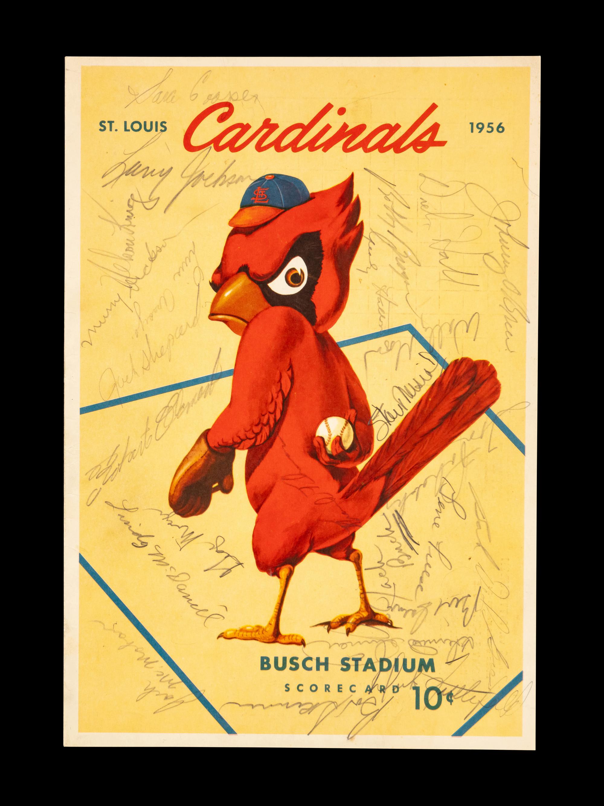 A 1956 Pittsburgh Pirates and St. Louis Cardinals Multi Signed Program Scorecard Featuring Roberto Clemente (Beckett Authentication Services)