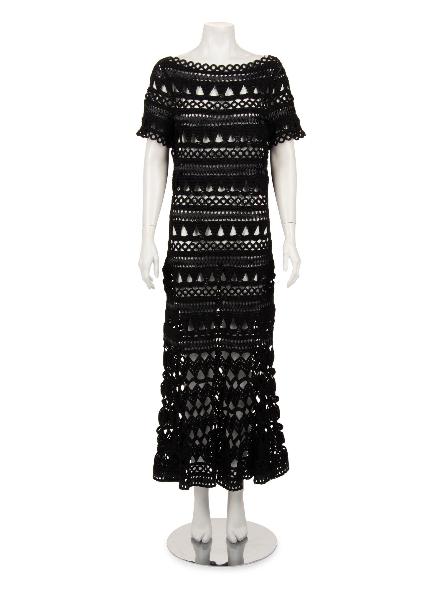Oscar de la Renta Silk Crochet Dress, Resort 2018
