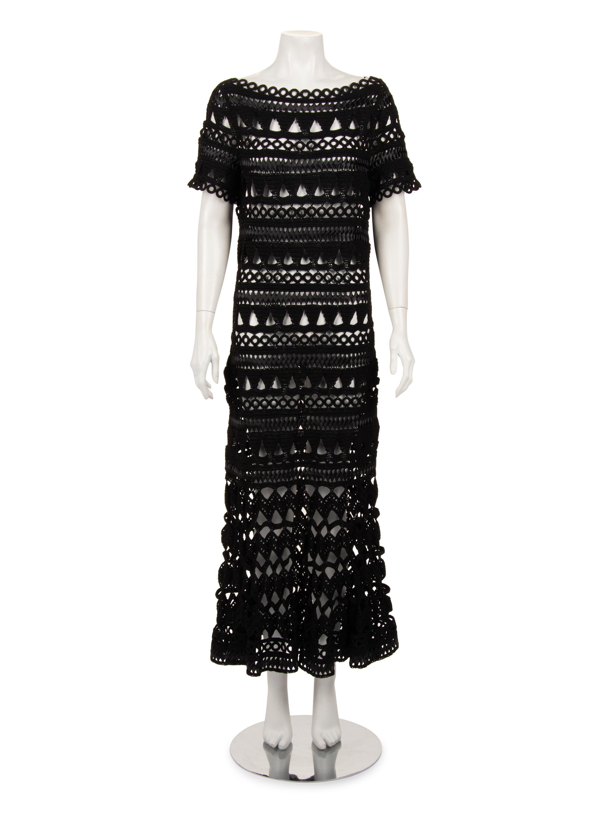 Oscar de la Renta Silk Crochet Dress, Resort 2018