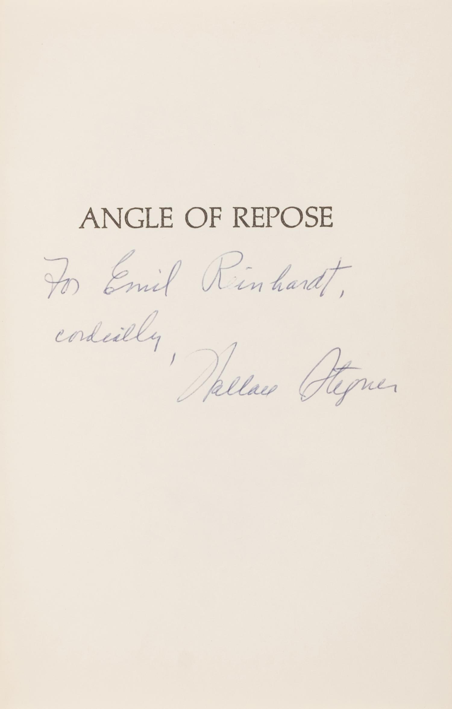 [Literature] Stegner, Wallace. Angle of Repose
