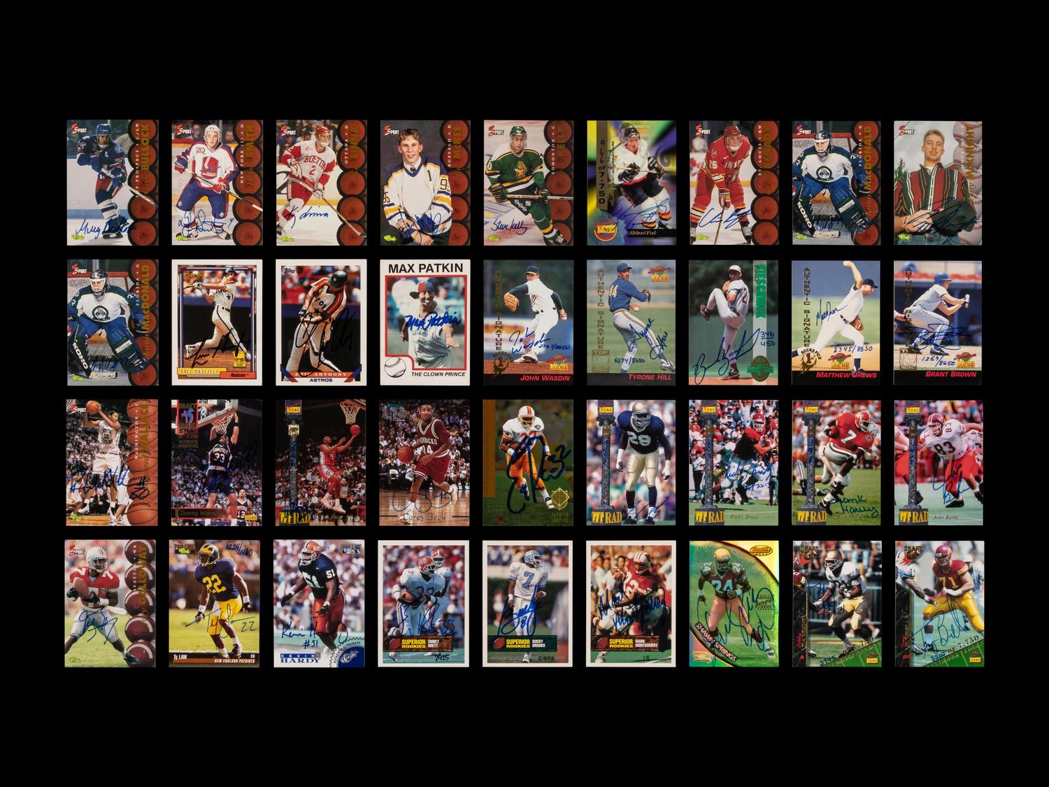 A Collection of Over 80 Assorted 1990s Signed Autograph Trading Cards