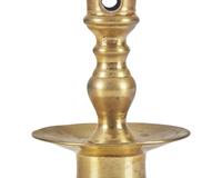 A Group of Three Dutch Brass Candlesticks