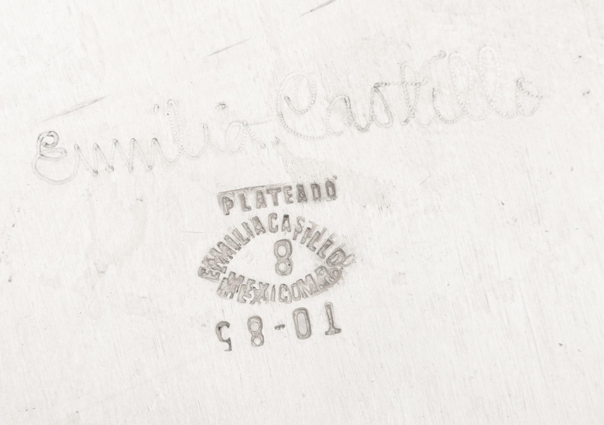 An Emilia Castillo Silver-Plate and Hardstone Tray