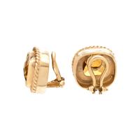 YELLOW GOLD AND CITRINE EARCLIPS