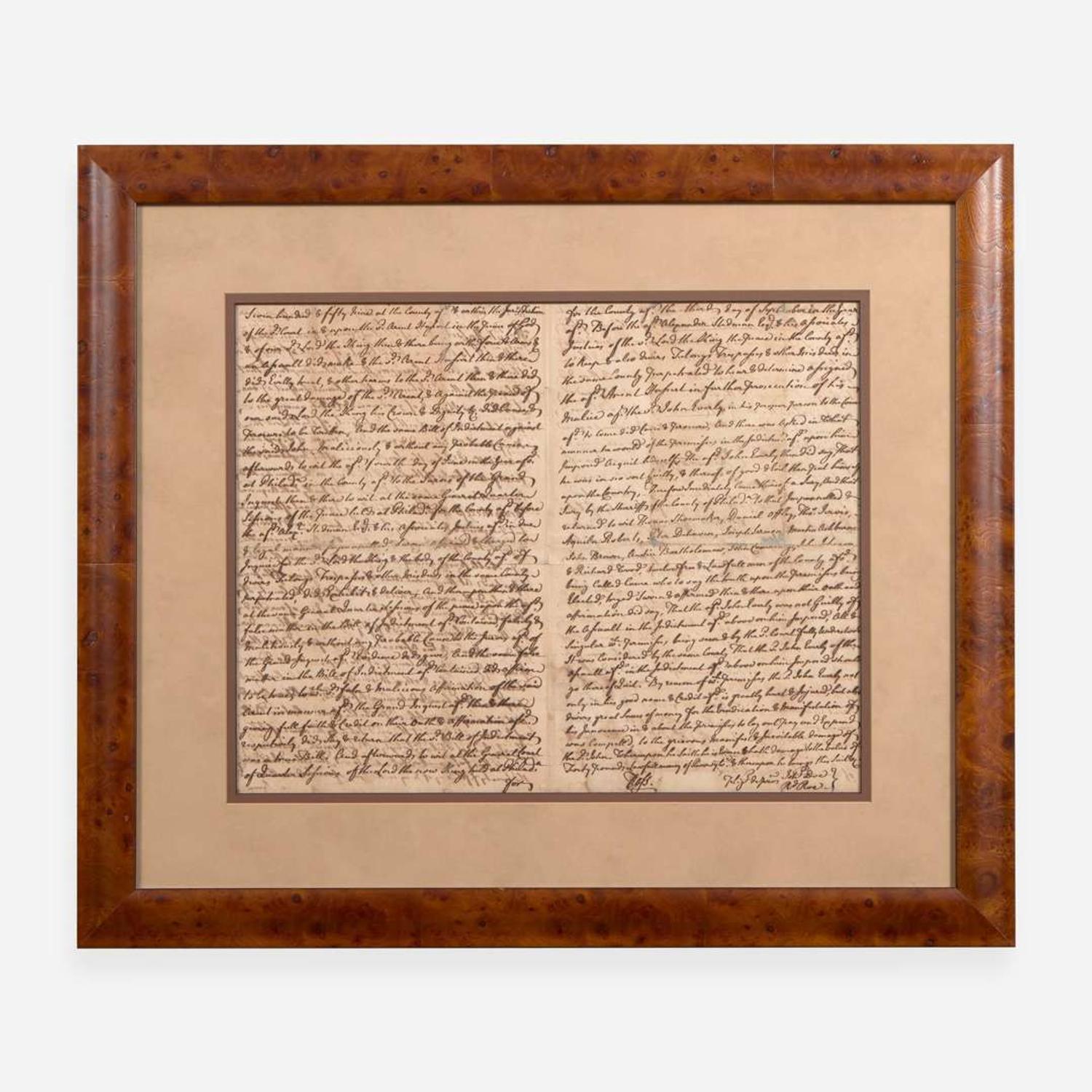 [Declaration of Independence] [Pennsylvania] Ross, George Autograph Document, signed