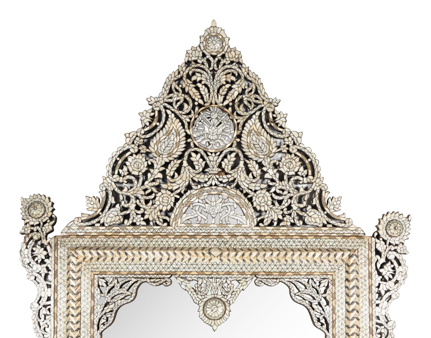 Two Large Levantine Mother-of-Pearl Inlaid Mirrors