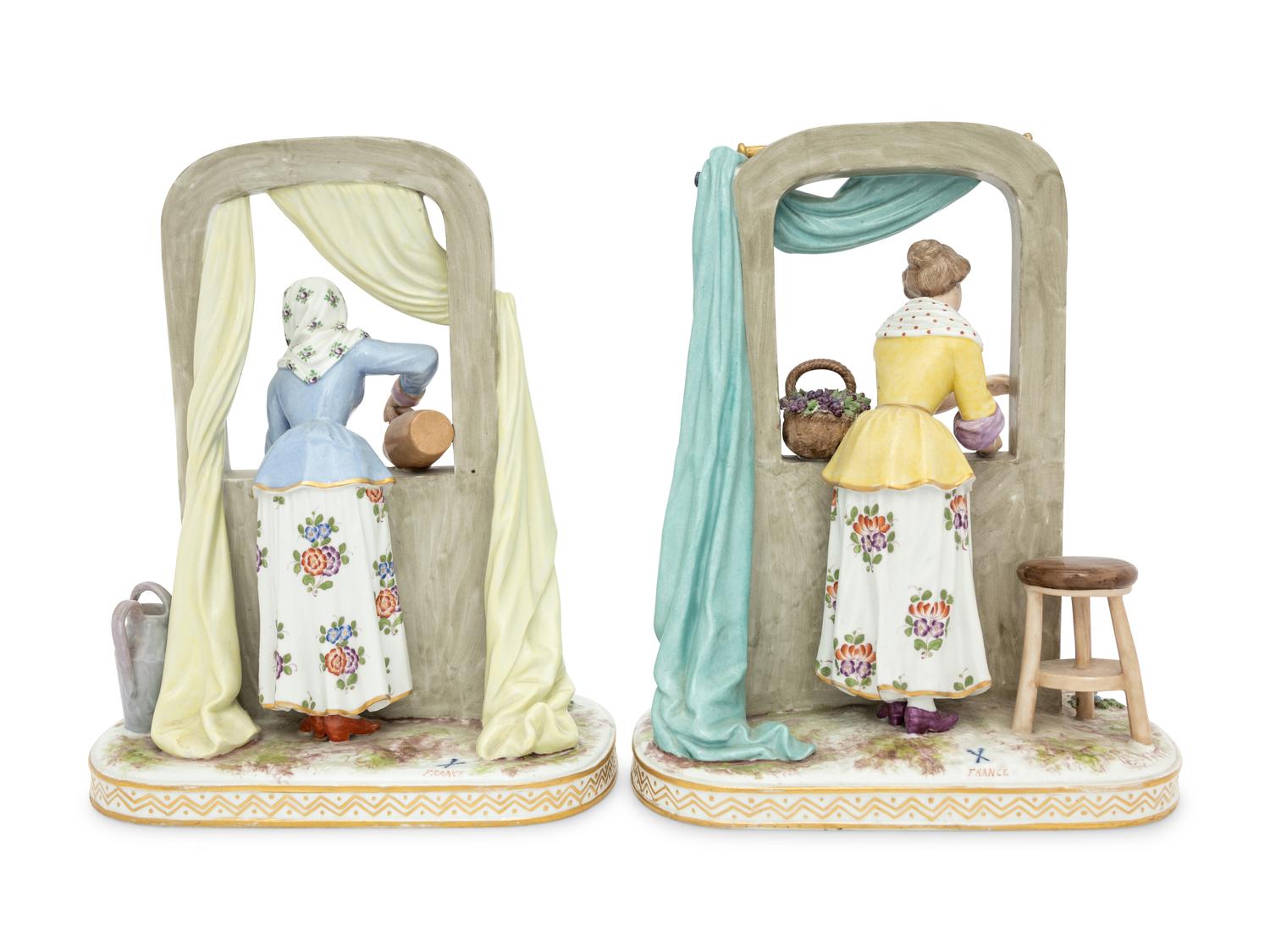 A Pair of French Porcelain Figural Groups