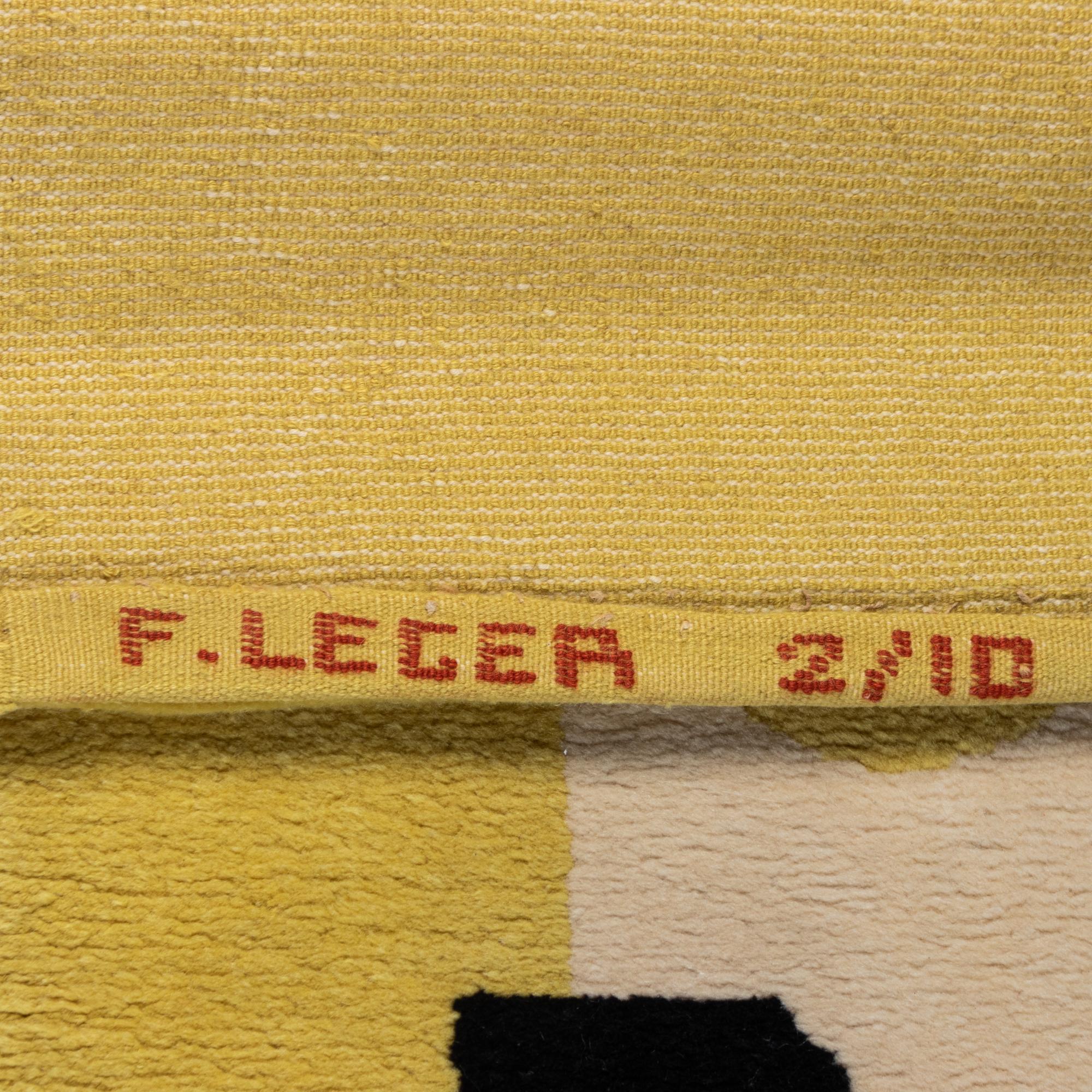 'Jaune No. 9' Pile Tapestry Likely manufactured by Marie Cuttoli and Lucie Weill for Myrbor, France