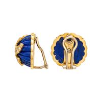 DIAMOND AND LAPIS LAZULI CLIP EARRINGS