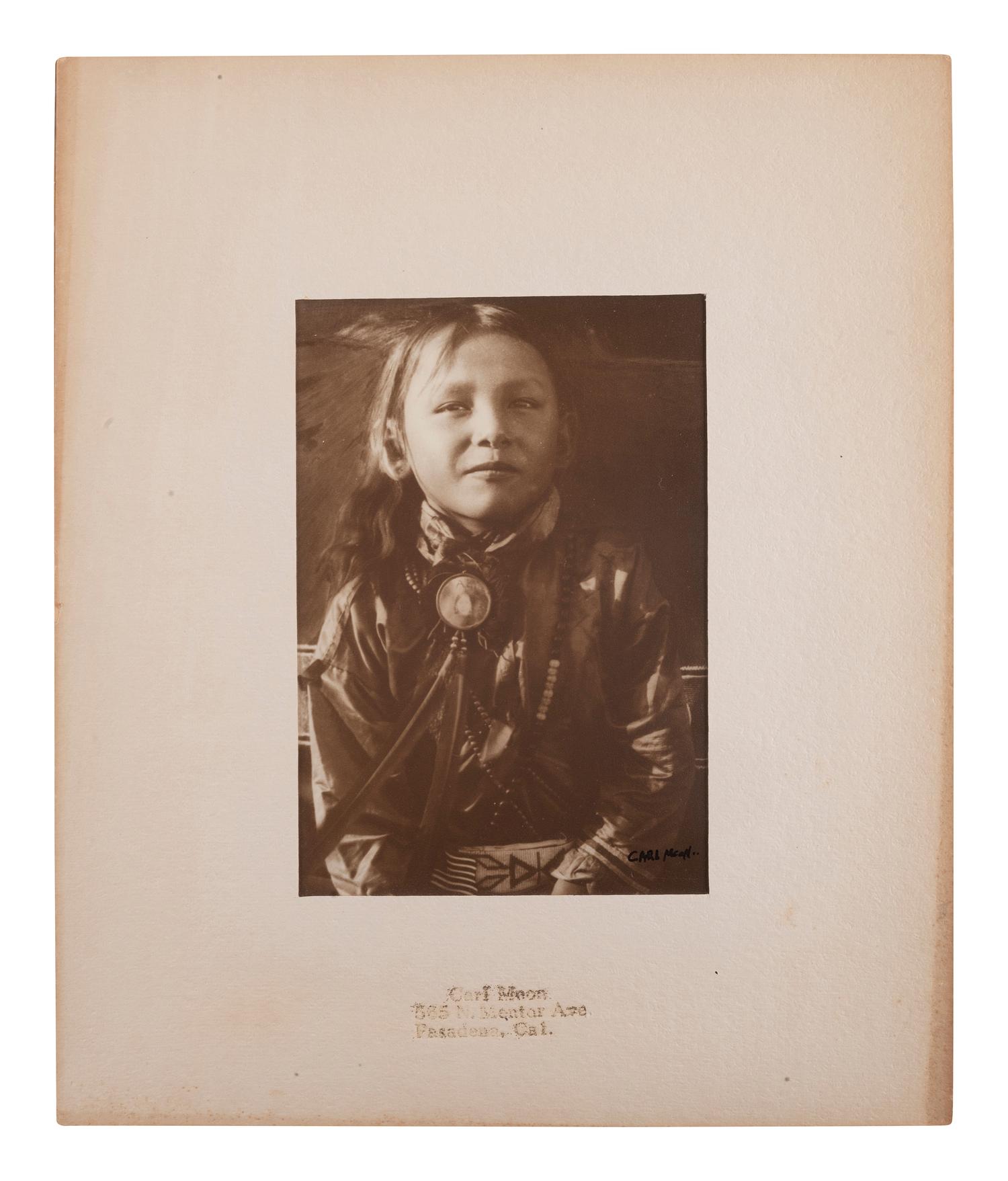 [NATIVE AMERICANS]. MOON, Carl (1879-1948). 3 photographs of Native American women and children.