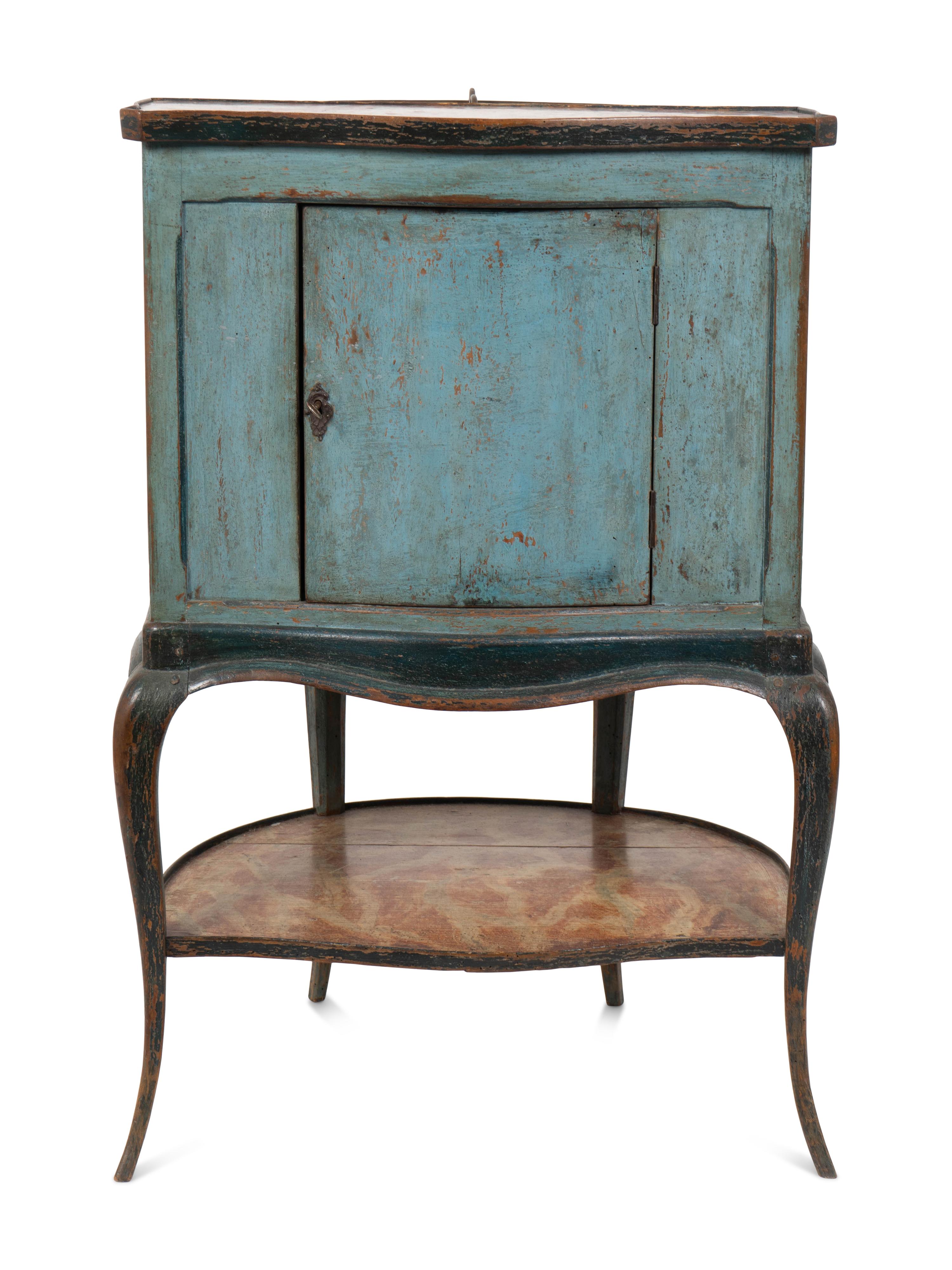 An Unusual Louis XV Provincial Blue-Painted Rafraichissoir — THIRD QUARTER 18TH CENTURY