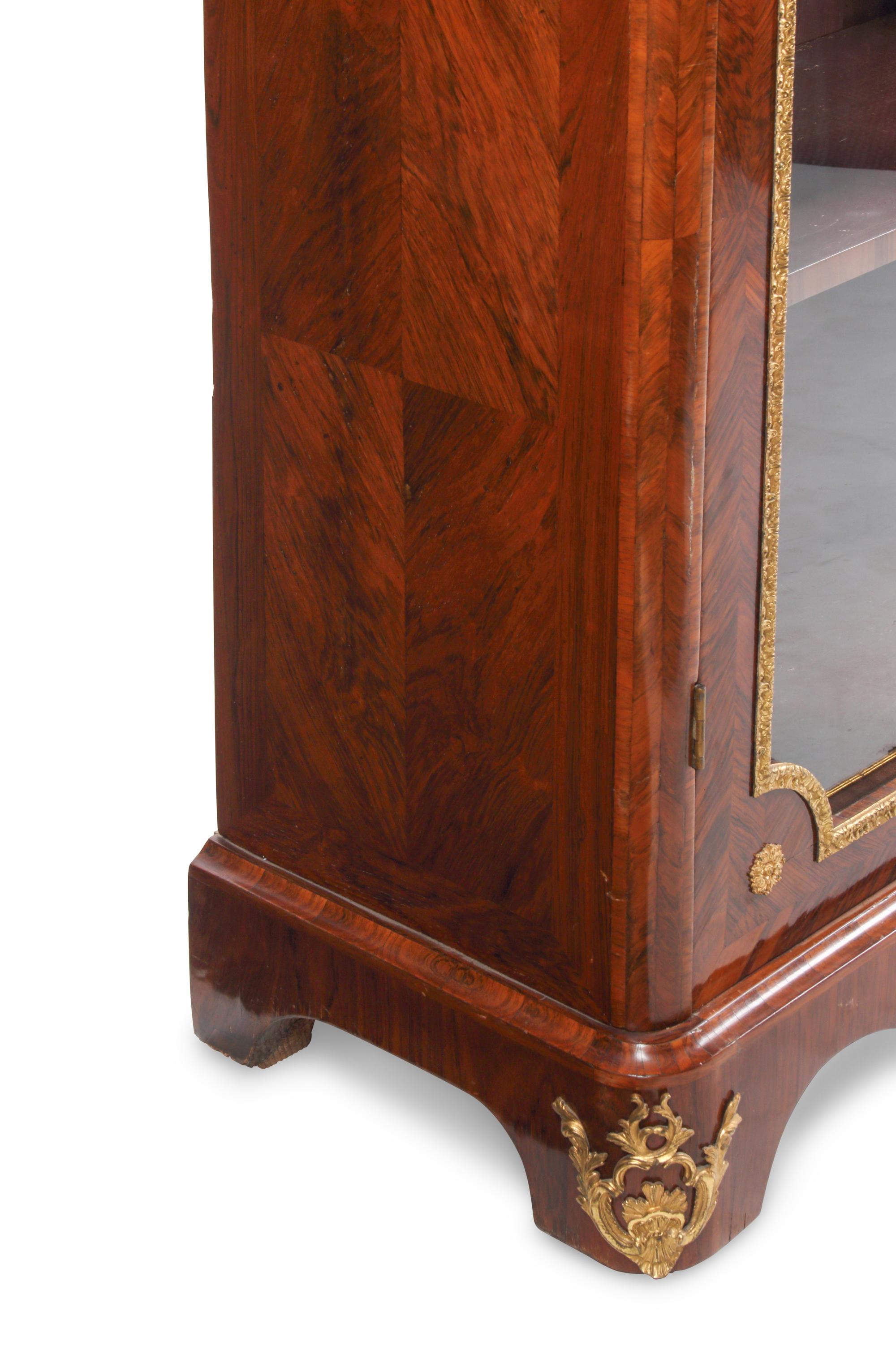 A Régence Gilt Bronze Mounted Rosewood Vitrine Cabinet