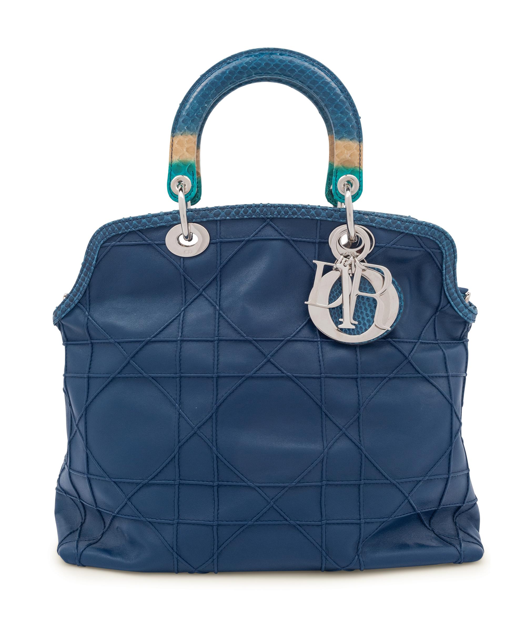 Christian Dior Blue Leather Granville Bag, 2011
