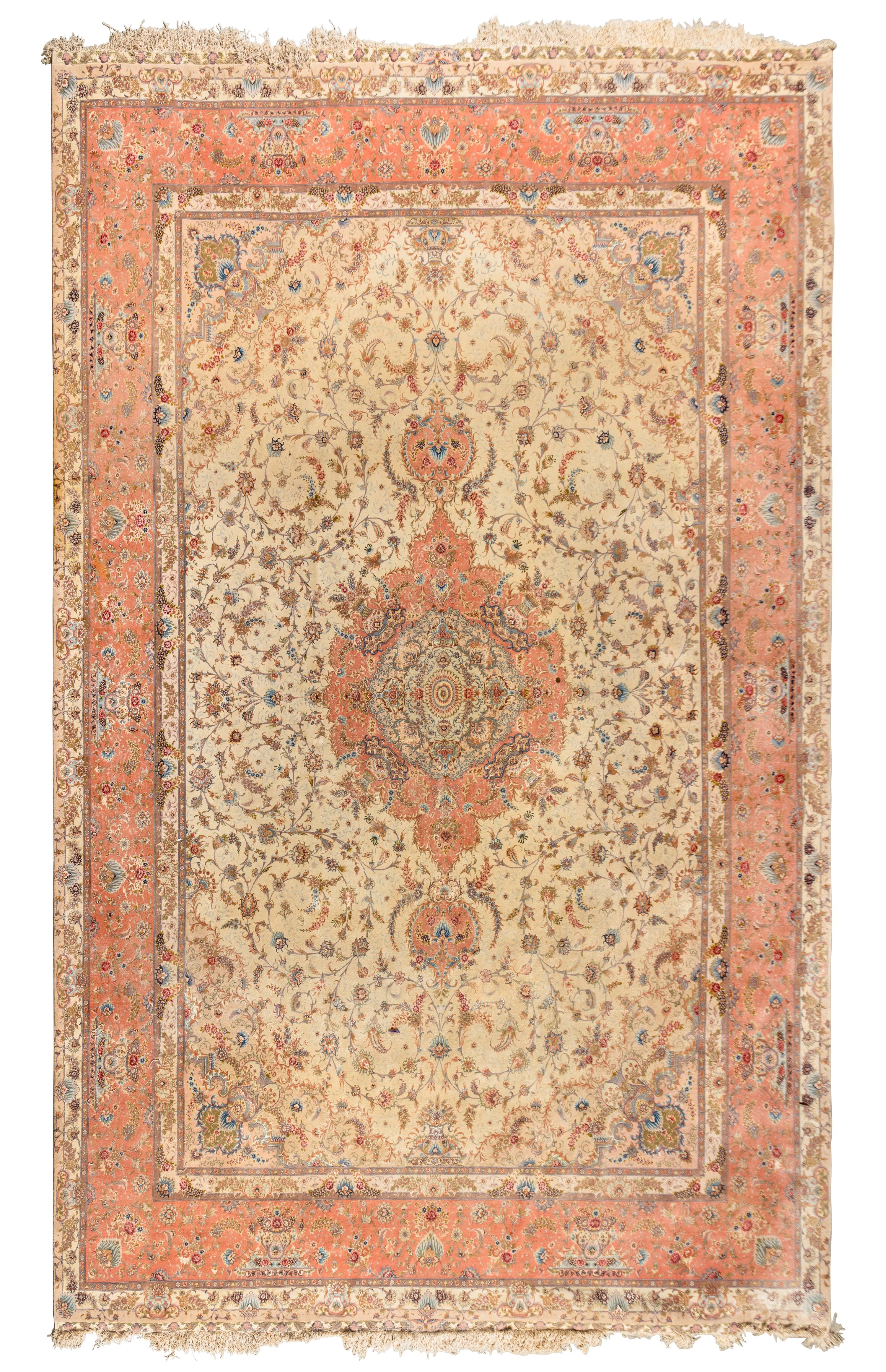 A Tabriz Silk Carpet