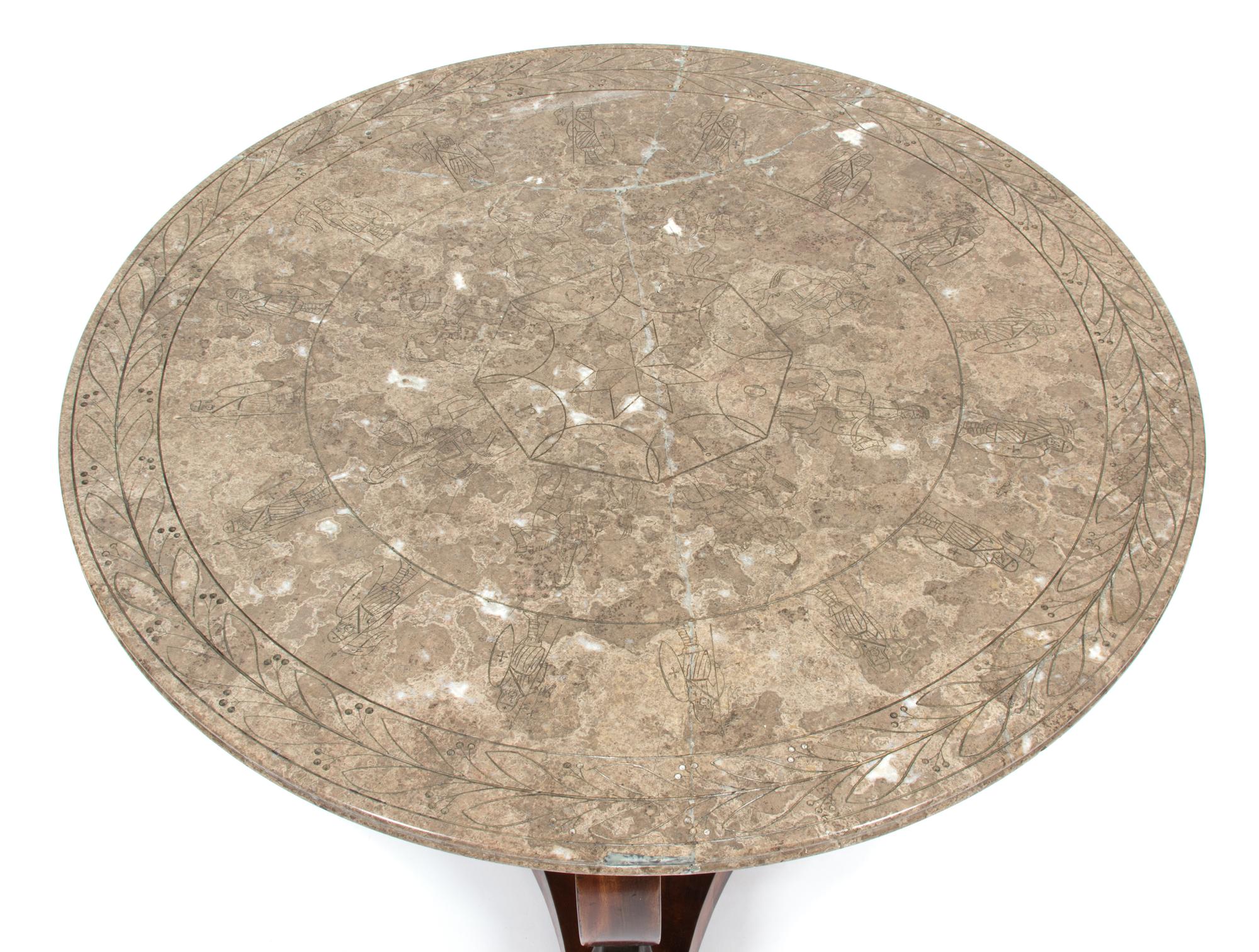 A Louis Philippe Style Center Table Height 28 x diameter 39 inches. — 20TH CENTURY