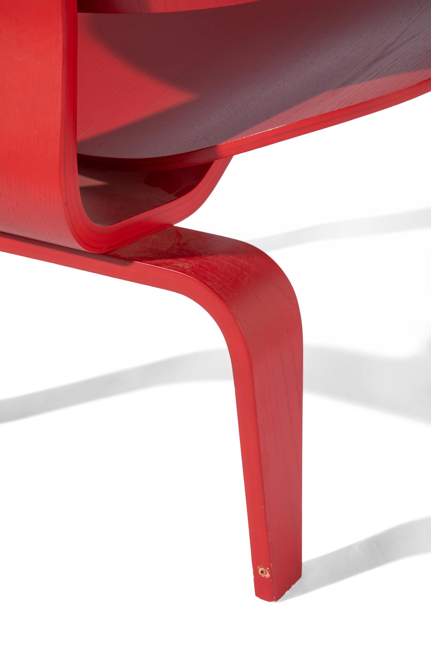 Pair of Red LCW Chairs Herman Miller, USA
