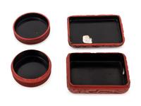Two Chinese Carved Red Lacquer Covered Boxes
