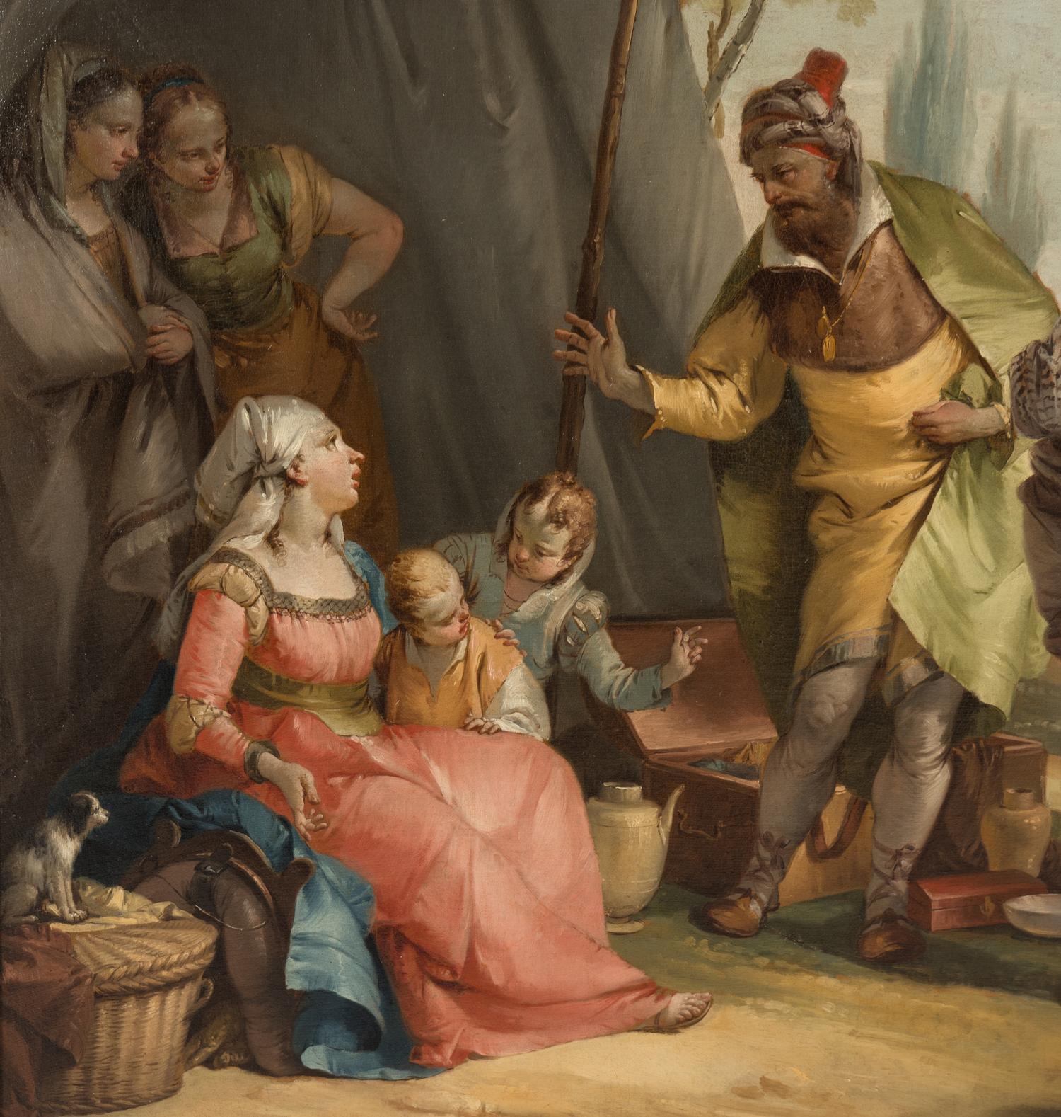 Laban Looking for the Idols Hidden by Rachel; The Finding of Moses , c. 1740 (a pair)