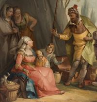 Laban Looking for the Idols Hidden by Rachel; The Finding of Moses , c. 1740 (a pair)